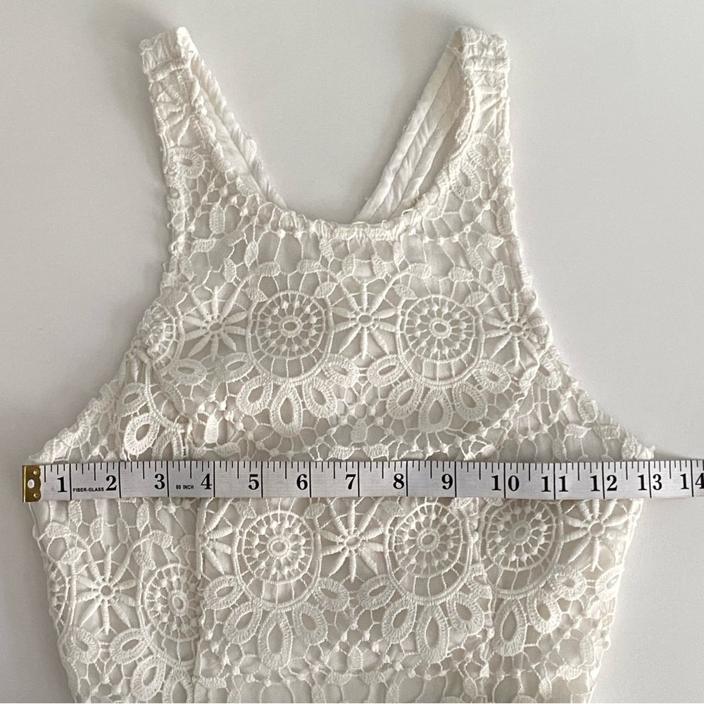 Hollister Co. High Neck Cut Out Back Crochet Lace White Dress Women's Size XS - Picture 9 of 14